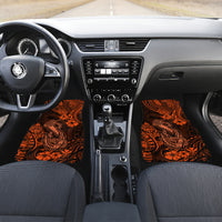 Hawaii Fish Hook Car Mats Polynesian Pattern Orange Version LT01 Set 2pcs - Front Orange - Polynesian Pride