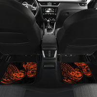 Hawaii Fish Hook Car Mats Polynesian Pattern Orange Version LT01 Set 2pcs - Back Orange - Polynesian Pride