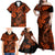 Hawaii Fish Hook Family Matching Off Shoulder Maxi Dress and Hawaiian Shirt Polynesian Pattern Orange Version LT01 - Polynesian Pride