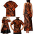 Hawaii Fish Hook Family Matching Tank Maxi Dress and Hawaiian Shirt Polynesian Pattern Orange Version LT01 - Polynesian Pride