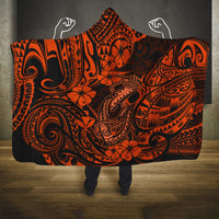 Hawaii Fish Hook Hooded Blanket Polynesian Pattern Orange Version LT01 One Size Orange - Polynesian Pride