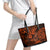 Hawaii Fish Hook Leather Tote Bag Polynesian Pattern Orange Version LT01