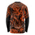 Hawaii Fish Hook Long Sleeve Shirt Polynesian Pattern Orange Version LT01 - Polynesian Pride