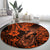 Hawaii Fish Hook Round Carpet Polynesian Pattern Orange Version LT01