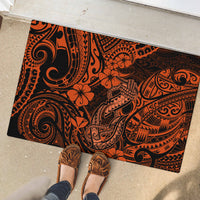 Hawaii Fish Hook Rubber Doormat Polynesian Pattern Orange Version LT01 - Polynesian Pride