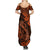 Hawaii Fish Hook Summer Maxi Dress Polynesian Pattern Orange Version LT01 - Polynesian Pride