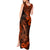 Hawaii Fish Hook Tank Maxi Dress Polynesian Pattern Orange Version LT01 - Polynesian Pride