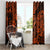 Hawaii Fish Hook Window Curtain Polynesian Pattern Orange Version LT01