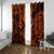 Hawaii Fish Hook Window Curtain Polynesian Pattern Orange Version LT01