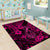 Hawaii Fish Hook Area Rug Hibiscus Hawaii Tribal Tattoo Pink Version LT01 - Polynesian Pride