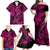 Hawaii Fish Hook Family Matching Off Shoulder Maxi Dress and Hawaiian Shirt Hibiscus Hawaii Tribal Tattoo Pink Version LT01 - Polynesian Pride