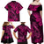 Hawaii Fish Hook Family Matching Off Shoulder Maxi Dress and Hawaiian Shirt Hibiscus Hawaii Tribal Tattoo Pink Version LT01 - Polynesian Pride