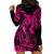 Hawaii Fish Hook Hoodie Dress Hibiscus Hawaii Tribal Tattoo Pink Version LT01 - Polynesian Pride