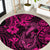 Hawaii Fish Hook Round Carpet Hibiscus Hawaii Tribal Tattoo Pink Version LT01 Pink - Polynesian Pride