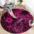 Hawaii Fish Hook Round Carpet Hibiscus Hawaii Tribal Tattoo Pink Version LT01 - Polynesian Pride