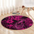 Hawaii Fish Hook Round Carpet Hibiscus Hawaii Tribal Tattoo Pink Version LT01 - Polynesian Pride