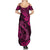 Hawaii Fish Hook Summer Maxi Dress Hibiscus Hawaii Tribal Tattoo Pink Version LT01 - Polynesian Pride