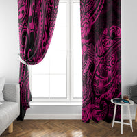 Hawaii Fish Hook Window Curtain Hibiscus Hawaii Tribal Tattoo Pink Version LT01 - Polynesian Pride