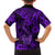 Hawaii Fish Hook Family Matching Long Sleeve Bodycon Dress and Hawaiian Shirt Hibiscus Hawaii Tribal Tattoo Purple Version LT01 - Polynesian Pride