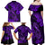 Hawaii Fish Hook Family Matching Off Shoulder Maxi Dress and Hawaiian Shirt Hibiscus Hawaii Tribal Tattoo Purple Version LT01 - Polynesian Pride