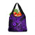 Hawaii Fish Hook Grocery Bag Hibiscus Hawaii Tribal Tattoo Purple Version