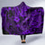 Hawaii Fish Hook Hooded Blanket Hibiscus Hawaii Tribal Tattoo Purple Version LT01 - Polynesian Pride