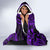 Hawaii Fish Hook Hooded Blanket Hibiscus Hawaii Tribal Tattoo Purple Version LT01 - Polynesian Pride