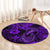 Hawaii Fish Hook Round Carpet Hibiscus Hawaii Tribal Tattoo Purple Version LT01 - Polynesian Pride