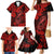 Hawaii Fish Hook Family Matching Mermaid Dress and Hawaiian Shirt Hibiscus Hawaii Tribal Tattoo Red Version LT01 - Polynesian Pride