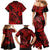 Hawaii Fish Hook Family Matching Mermaid Dress and Hawaiian Shirt Hibiscus Hawaii Tribal Tattoo Red Version LT01 - Polynesian Pride