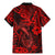 Hawaii Fish Hook Family Matching Mermaid Dress and Hawaiian Shirt Hibiscus Hawaii Tribal Tattoo Red Version LT01 - Polynesian Pride