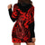 Hawaii Fish Hook Hoodie Dress Hibiscus Hawaii Tribal Tattoo Red Version LT01 - Polynesian Pride