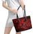 Hawaii Fish Hook Leather Tote Bag Hibiscus Hawaii Tribal Tattoo Red Version LT01 - Polynesian Pride