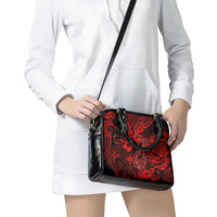 Hawaii Fish Hook Shoulder Handbag Hibiscus Hawaii Tribal Tattoo Red Version LT01 - Polynesian Pride