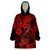 Hawaii Fish Hook Wearable Blanket Hoodie Hibiscus Hawaii Tribal Tattoo Red Version LT01 One Size Red - Polynesian Pride