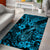 Hawaii Fish Hook Area Rug Hibiscus Hawaii Tribal Tattoo Sky Blue Version LT01 - Polynesian Pride