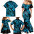 Hawaii Fish Hook Family Matching Mermaid Dress and Hawaiian Shirt Hibiscus Hawaii Tribal Tattoo Sky Blue Version LT01 - Polynesian Pride