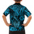 Hawaii Fish Hook Family Matching Puletasi Dress and Hawaiian Shirt Hibiscus Hawaii Tribal Tattoo Sky Blue Version LT01 - Polynesian Pride