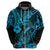 Hawaii Fish Hook Hoodie Hibiscus Hawaii Tribal Tattoo Sky Blue Version LT01 - Polynesian Pride