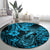 Hawaii Fish Hook Round Carpet Hibiscus Hawaii Tribal Tattoo Sky Blue Version LT01 - Polynesian Pride