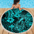 Hawaii Fish Hook Beach Blanket Hibiscus Hawaii Tribal Tattoo Turquoise Version LT01 - Wonder Print Shop