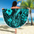 Hawaii Fish Hook Beach Blanket Hibiscus Hawaii Tribal Tattoo Turquoise Version LT01 - Wonder Print Shop