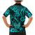 Hawaii Fish Hook Family Matching Mermaid Dress and Hawaiian Shirt Hibiscus Hawaii Tribal Tattoo Turquoise Version LT01 - Polynesian Pride