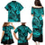 Hawaii Fish Hook Family Matching Puletasi Dress and Hawaiian Shirt Hibiscus Hawaii Tribal Tattoo Turquoise Version LT01 - Polynesian Pride