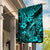 Hawaii Fish Hook Garden Flag Hibiscus Hawaii Tribal Tattoo Turquoise Version LT01 House Flag Turquoise - Polynesian Pride