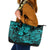 Hawaii Fish Hook Leather Tote Bag Hibiscus Hawaii Tribal Tattoo Turquoise Version LT01 Turquoise - Polynesian Pride