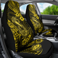 Hawaii Fish Hook Car Seat Cover Hibiscus Hawaii Tribal Tattoo Yellow Version LT01 - Polynesian Pride