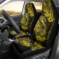 Hawaii Fish Hook Car Seat Cover Hibiscus Hawaii Tribal Tattoo Yellow Version LT01 - Polynesian Pride