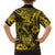 Hawaii Fish Hook Family Matching Off Shoulder Long Sleeve Dress and Hawaiian Shirt Hibiscus Hawaii Tribal Tattoo Yellow Version LT01 - Polynesian Pride