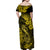 Hawaii Fish Hook Family Matching Off Shoulder Maxi Dress and Hawaiian Shirt Hibiscus Hawaii Tribal Tattoo Yellow Version LT01 - Polynesian Pride